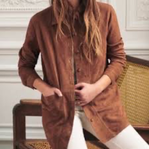 Sezane Jackets & Coats Sezane Will Jacket Camel Suede Xs Poshmark